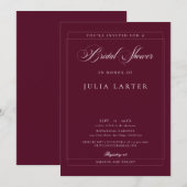 Invitation Mariage classique burgundy calligraphie ivoire (Devant / Derrière)
