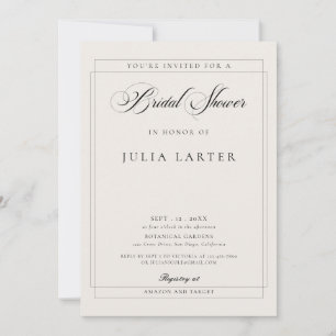 Invitation Mariage Classique Calligraphie Ivoire Noir
