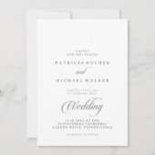 Invitation Mariage Classique Chic Calligraphie Avant et Arriè (Devant)