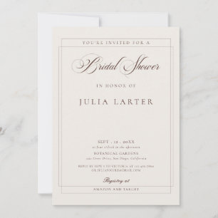 Invitation Mariage Classique Choco Ivory Calligraphie