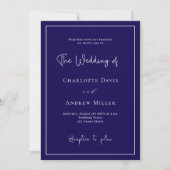 Invitation Mariage classique classique bleu foncé (Devant)