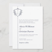 Invitation mariage classique classique de la marine (Devant)