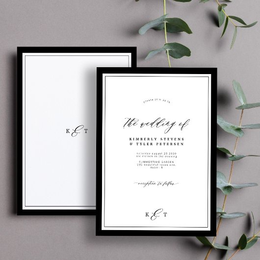 Invitation Mariage classique classique élégant
