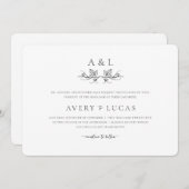 Invitation Mariage classique classique élégant noir noir clas (Devant / Derrière)