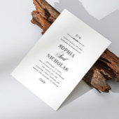 Invitation Mariage classique classique noir et blanc