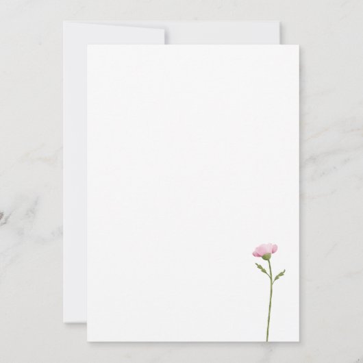 Invitation Mariage classique couleur fleurie (Dos)