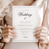 Invitation Mariage classique de calligraphie noir blanc