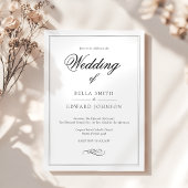 Invitation Mariage classique de calligraphie noir blanc