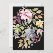 Invitation Mariage classique de couleur blanche d'eau noire (Dos)