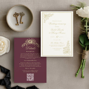 Invitation Mariage Classique de Jardin avec Tous les Détails