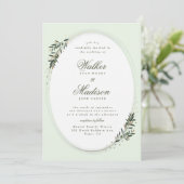 Invitation mariage classique de la branche d'olive (Debout devant)