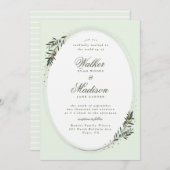 Invitation mariage classique de la branche d'olive (Devant / Derrière)