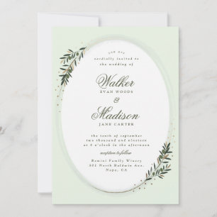 Invitation mariage classique de la branche d'olive