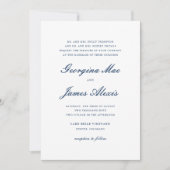 Invitation Mariage classique de la Navy Blue Bold Script (Devant)