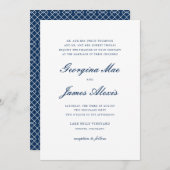 Invitation Mariage classique de la Navy Blue Bold Script (Devant / Derrière)