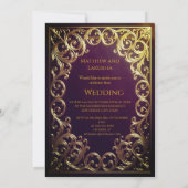 Invitation Mariage Classique de Mariage Or Bourru (Dos)