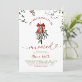 Invitation Mariage classique de Noël sous le gui (Debout devant)
