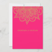 Invitation Mariage classique de style indien rose or chic (Devant)