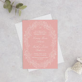 Invitation Mariage classique de style victorien rose vif