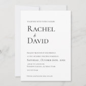 Invitation Mariage classique de typographie noir blanc élégan (Devant)