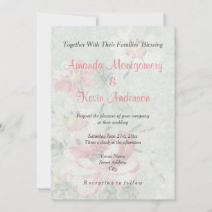Invitation Mariage Classique Design de Roses Fanées