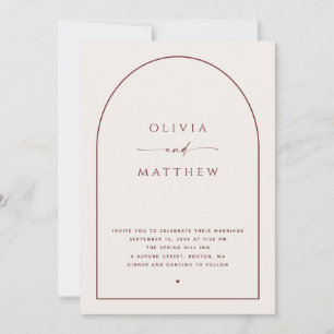 Invitation Mariage Classique Douce Ivory Photo d'arche + QR