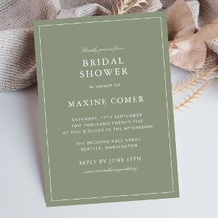 Invitation Mariage classique Dusty Green Script