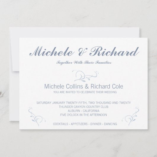 Invitation Mariage classique élégant (Devant)