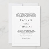 Invitation Mariage classique élégant blanc avec photo (Devant)