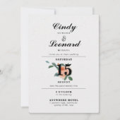 Invitation Mariage classique élégant de typographie florale (Devant)