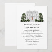 Invitation Mariage Classique Élégant domaine de ma (Devant / Derrière)