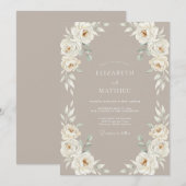 Invitation Mariage Classique Élégant Fauve (Devant / Derrière)