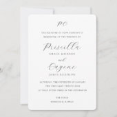 Invitation Mariage Classique Élégant Monogramme (Devant)