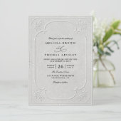 Invitation Mariage Classique Élégant Orné avec Embossage (Debout devant)