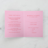 Invitation Mariage Classique Élégant Rose et Rouge (Intérieur)
