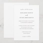 Invitation Mariage Classique Élégant Simple (Devant / Derrière)