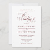 Invitation Mariage Classique Élégant Simple Formel (Devant)