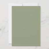 Invitation Mariage Classique Élégant Vert Mousse et Blanc (Dos)