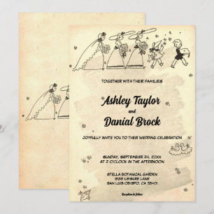 Invitation Mariage classique élégant vintage des demoiselles 