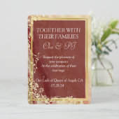 Invitation Mariage classique en marbre (Debout devant)
