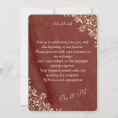 Invitation Mariage classique en marbre (Dos)