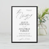 Invitation Mariage classique en typographie formelle noir et (Debout devant)