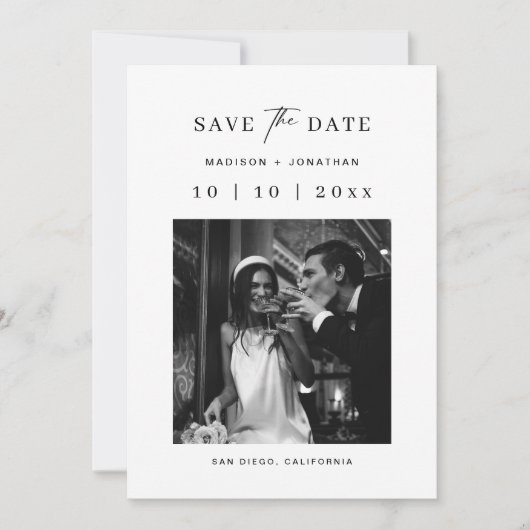Invitation Mariage classique Enregistrer la date (Devant)