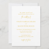 Invitation Mariage classique et élégant jaune (Devant)