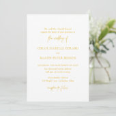 Invitation Mariage classique et élégant jaune (Debout devant)