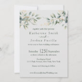Invitation Mariage classique Eucalyptus (Devant)
