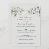Invitation Mariage classique Eucalyptus (Devant / Derrière)