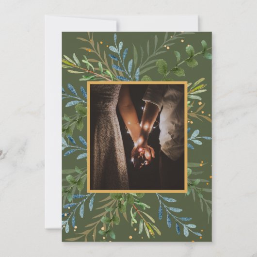 Invitation Mariage classique Eucalyptus de verdure (Dos)