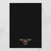 Invitation Mariage classique floral noir (Dos)