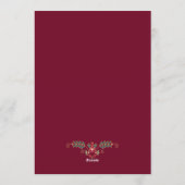 Invitation Mariage classique floral noir (Dos)
